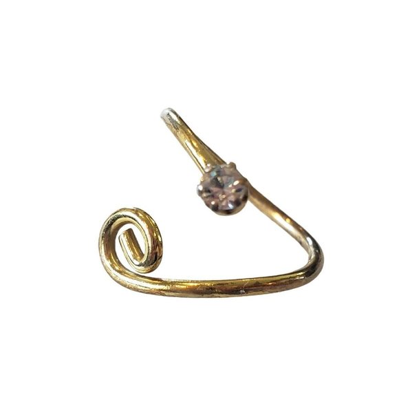 Vintage Gold Sterling Silver Wrap Ring Spiral Adjustable Boho Size 4.5 To 7 - Picture 5 of 17